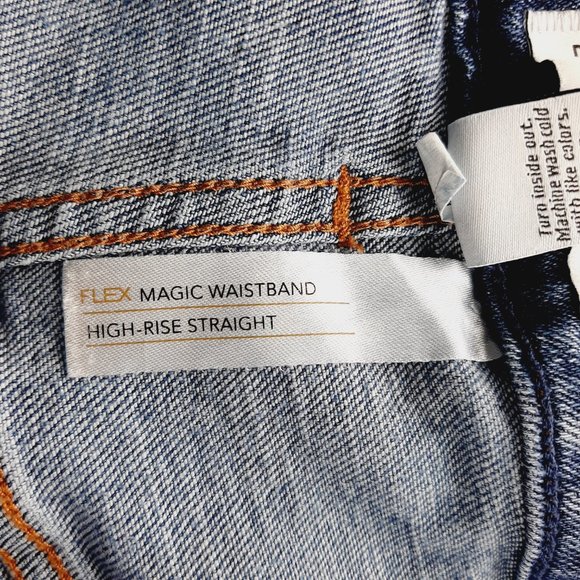 Lane Bryant Womens High Rise Straight Crop Jeans Size 26 Medium Wash Raw Hems - Picture 9 of 9